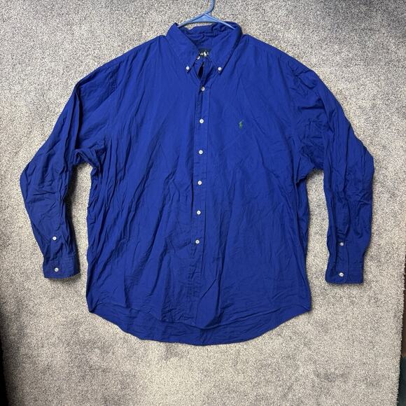Vintage Y2K Ralph Lauren Button Down Shirt XXL Classic Fit Smart Casual Academia - Picture 1 of 14